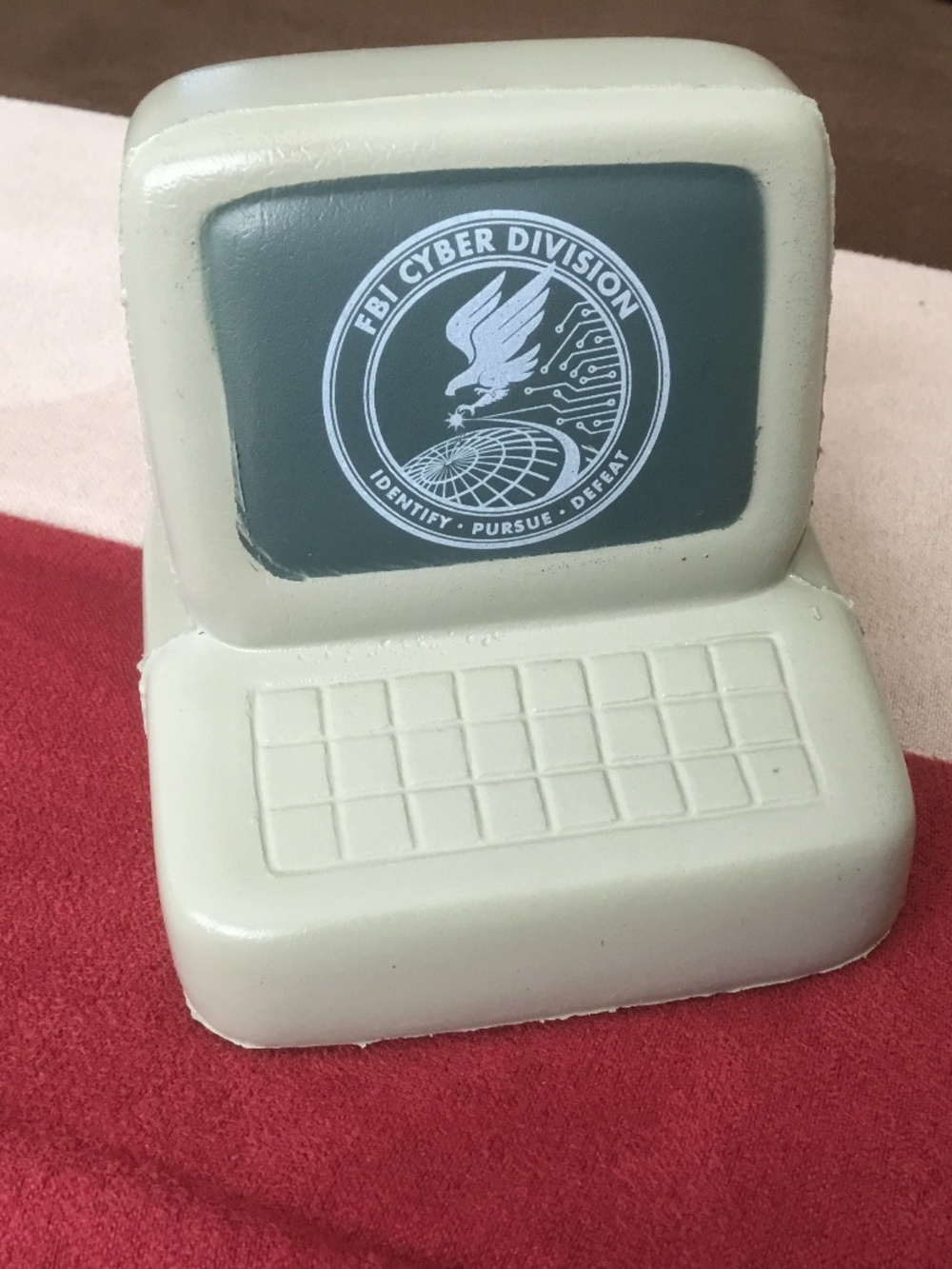 Stress Cushion Computer FBI CYBER DIVISION (Identify-Pursue-Defeat) Unique!